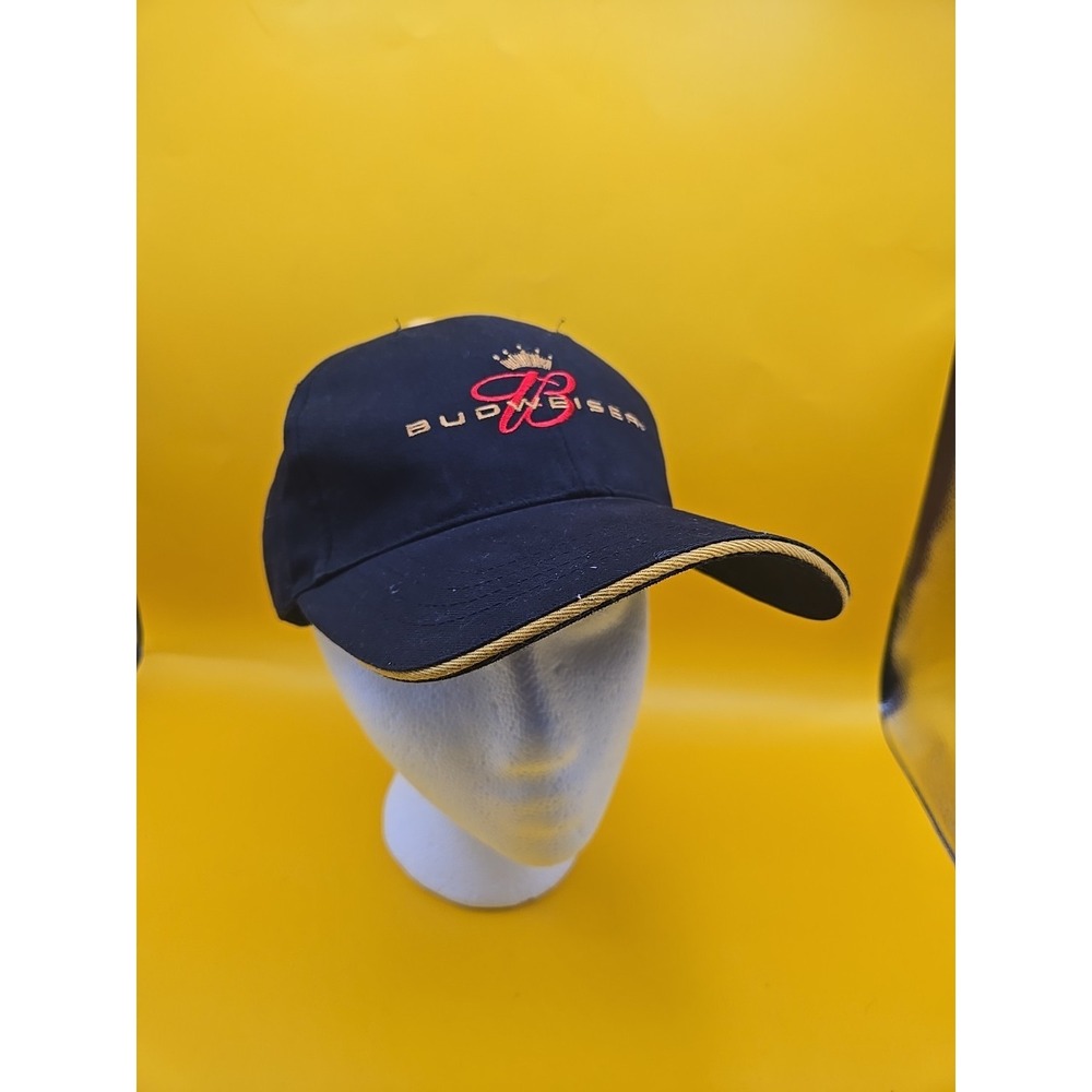 Vintage 2005 Budweiser Hat Navy Blue Gold Sandwich Brim Official Anheuser-Busch